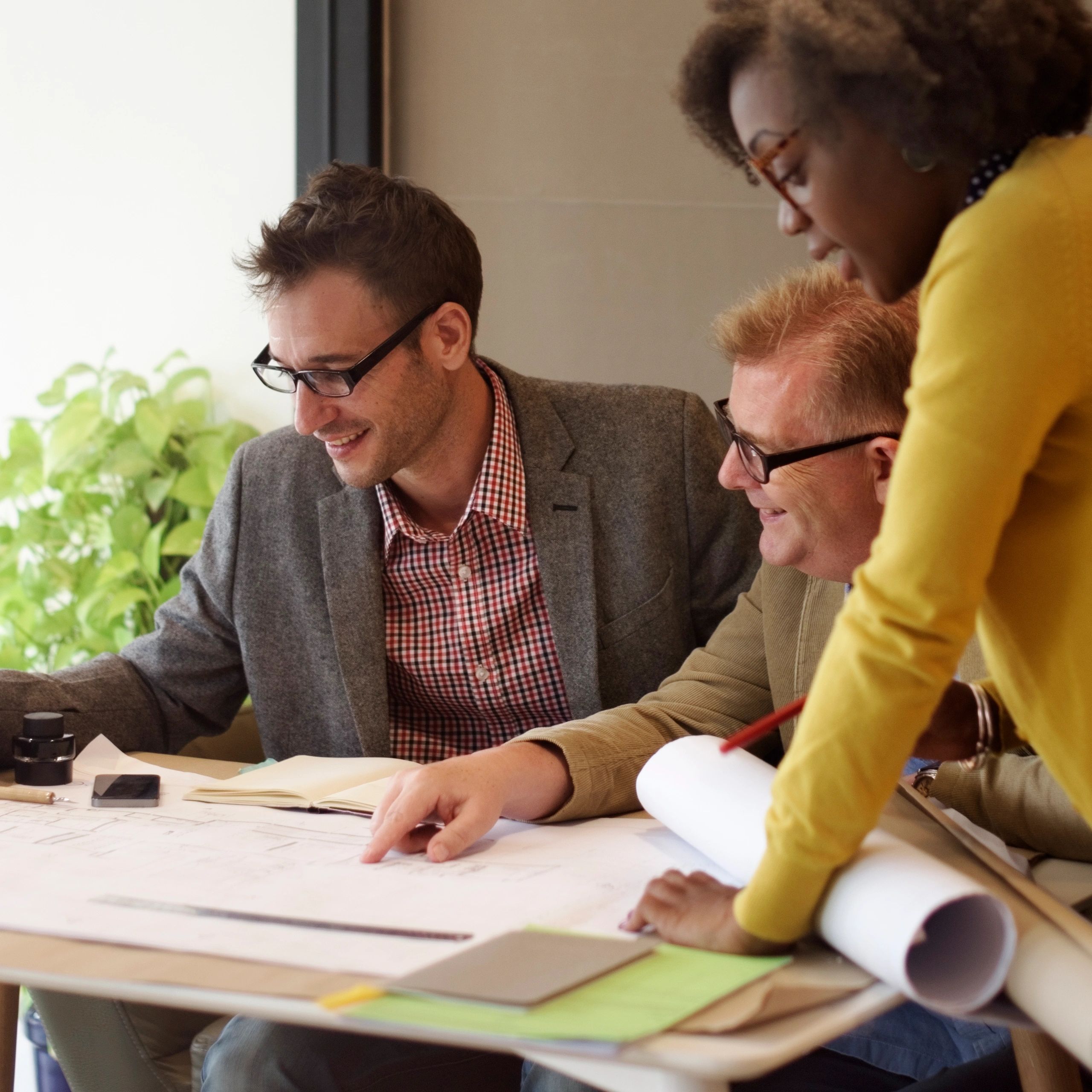 Business consultants collaborating in a modern office